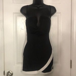Black and white cocktail dress